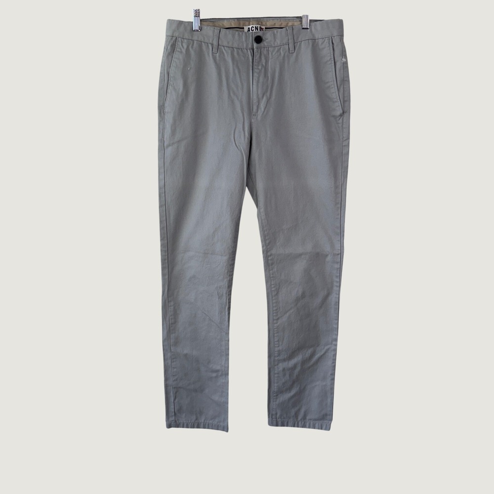Acne Studios Roc Twill SS13 Pants 52 Grey Slim Chino Minimalist Scandi Designer
